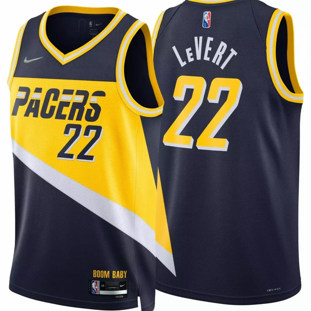 New NBA Caris LeVert Indiana Pacers Nike 2021/22 City Edition Swingman Jersey